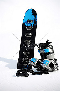 换食套餐背景图片_滑雪板租赁套餐含蓝色滑雪板