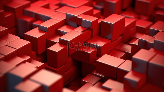 几何方块背景图片_特写镜头中由块组成的彩色拼图的 3D 渲染