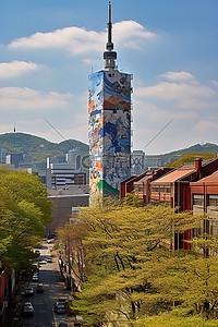 韩国建筑背景图片_首尔韩国建筑 p mhpr005f94