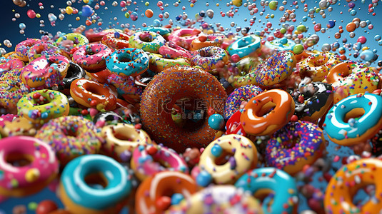 混沌甜甜圈高清3D元素背景