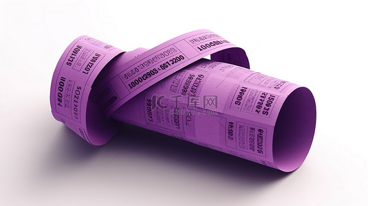 礼物图标背景图片_白色背景票图标，带有 3d 紫色优惠券和文本空间