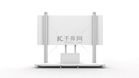 信息牌背景图片_带有空白液晶屏的贸易展台 3d 渲染隔离在白色背景上