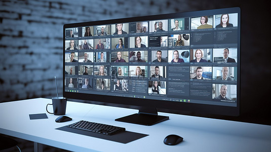 软件工作背景图片_3d 渲染中基于计算机的视频会议软件