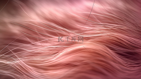 角蛋白头发强化和护理的特写 3D 渲染