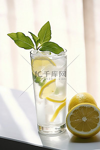 冰柠檬柠檬背景图片_加冰的柠檬饮料