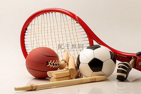 羽毛球背景图片_带有球头盔和网的运动器材