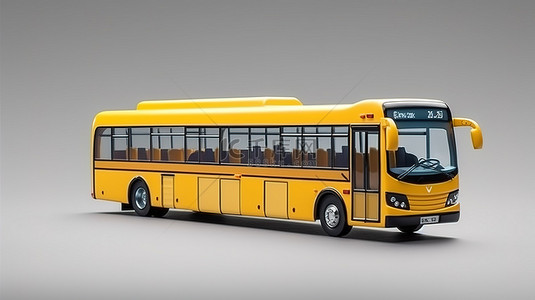 城市环境中客运巴士模板的 3d 插图