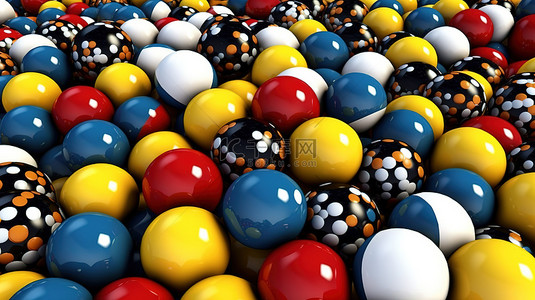 红蓝浅色背景图片_抽象艺术 3D 渲染中充满活力的多色球体集合
