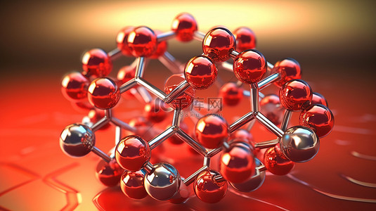 分子结构分子晶格的 3D 再现