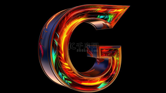 字母创意背景图片_3d 渲染抽象字母表字母 g