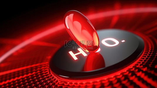 红色“联系我们”按钮上的 3D 鼠标指针插图