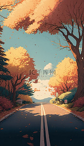 秋天枫叶插画背景