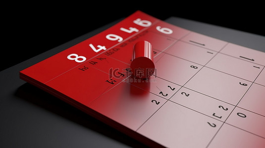 时间安排背景图片_会议策划者 3D 红色日历，用于安排约会