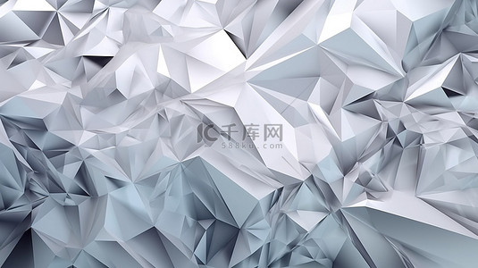 几何白色透明背景图片_奢华的低聚设计，采用白色水晶和宝石，背景上带有抽象光线