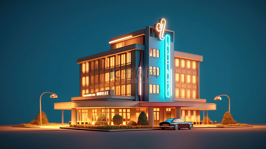 震撼背景图片_酒店黄金地段的视觉震撼 3D 渲染