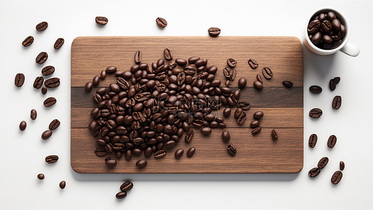 木板咖啡背景背景图片_咖啡豆咖啡木板背景