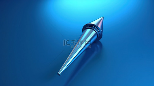 蓝色箭头背景图片_背景上蓝色箭头指针的 3d 渲染插图