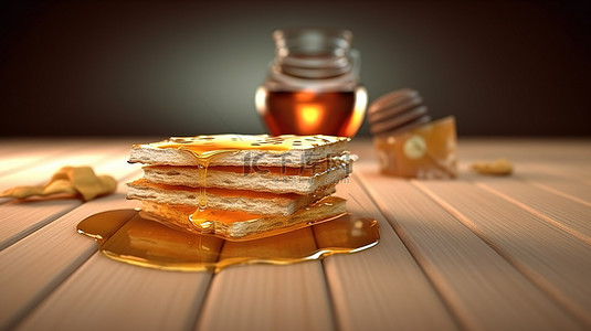 均衡营养背景图片_令人惊叹的 3D 蜂蜜和饼干