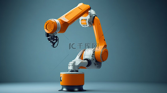工业背景图片_配备工业3D扫描仪的机械臂