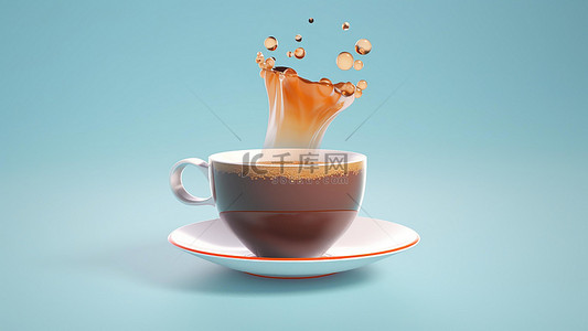 线描咖啡豆背景图片_咖啡饮品热饮碟子