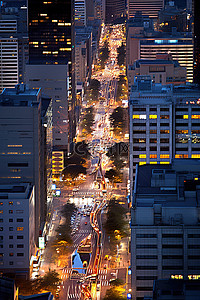 清溪背景图片_夜晚的城市街道