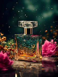 植物花卉水珠女性香水香氛摄影广告背景