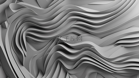 现代 3D 剪纸艺术背景设计，抽象灰色，用于创意海报模板