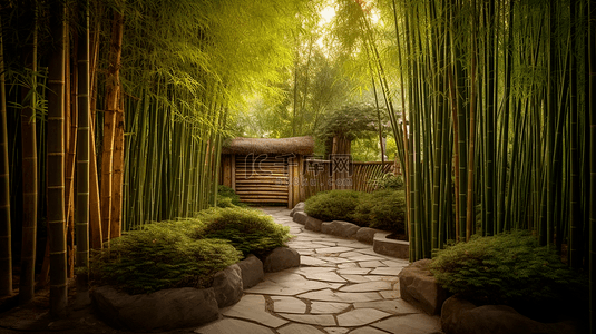 竹子背景图片_竹林背景竹景小院竹叶自然背景