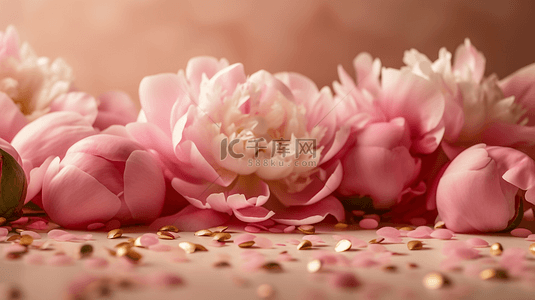 粉色芍药花瓣鲜花鲜艳花卉背景