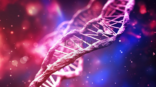 科学背景中 DNA 分子的 3d 插图