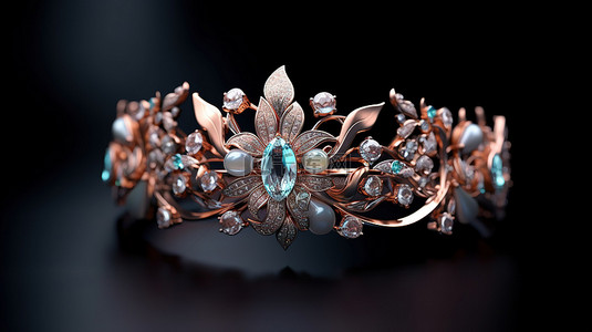婚礼珠宝背景图片_优雅的婚礼皇冠高端珠宝3D效果图