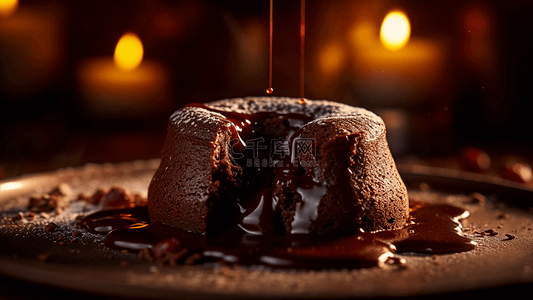 甜点熔岩巧克力蛋糕好吃背景