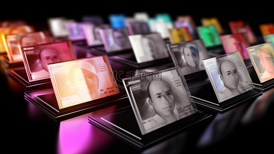 个性化背景图片_个性化用户 ID 卡的 3D 渲染