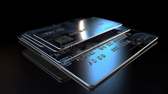 网上购物金融交易和信用卡付款的 3D 渲染