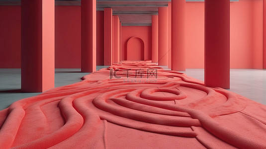 小清背景图片_柔和色彩的 3D 渲染地毯重新定义了旧空间