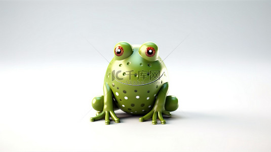 法国背景图片_一只顽皮的法国青蛙的异想天开的 3D 插图
