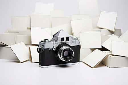 相机背景图片_老式相机和纸质照片