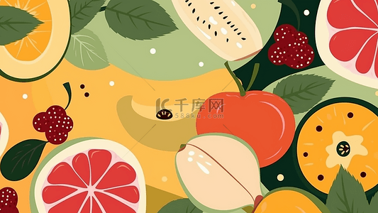 水果儿童画背景