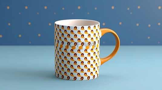 茶背景图片_具有逼真图案的 3D 渲染马克杯样机
