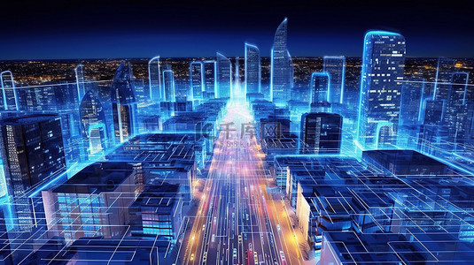 创新的智慧城市建筑和基础设施是未来数字城市发展的例证