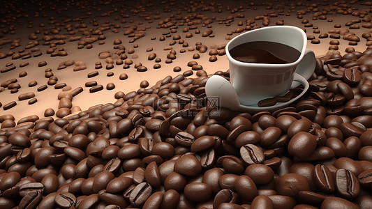 线描咖啡豆背景图片_咖啡饮品饮料写实咖啡豆