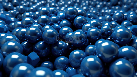 创意蓝色渐变背景图片_钴蓝色渐变中的 3d 球体创意抽象插图