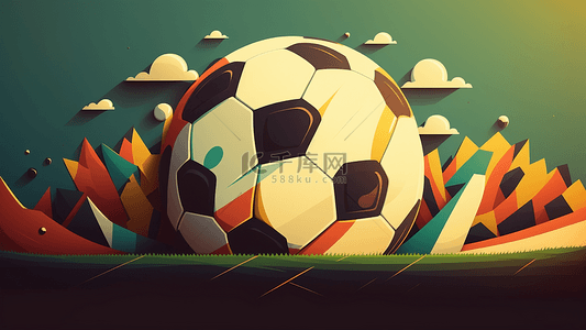 世界杯背景背景图片_足球绿色立体几何背景