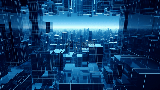 金融未来背景图片_未来可视化数据城市背景
