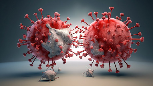 英雄背景图片_可视化与病毒作斗争的斗争 3D 渲染