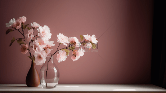 粉色花朵审美极简高级背景图