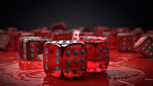 游戏海报背景图片_赌场主题背景中的皇冠和骰子 3D 渲染图像，包括剪切路径