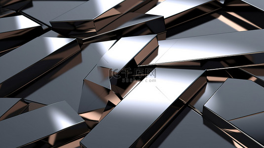 黑金金属背景图片_抽象金属纹理背景的 3d 渲染