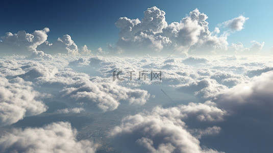 3d 渲染的天空与扫过的云彩