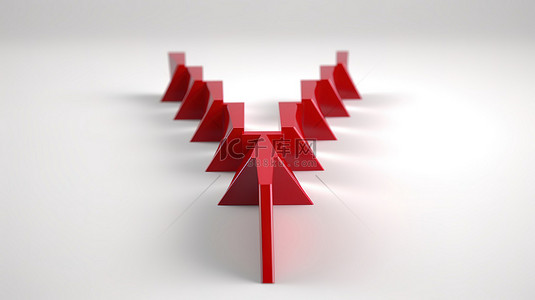 前进团队背景图片_开创了红色领导箭头的 3D 渲染方式，以领导理念引领团队前进